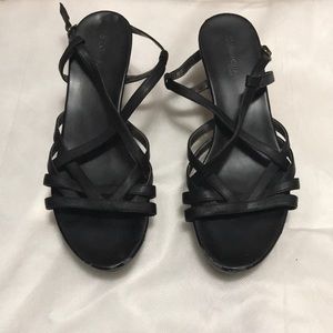 St. John’s Bay black strap wedges size 9